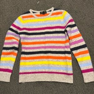 S Charter Club Luxury Cashmere Striped Sweater